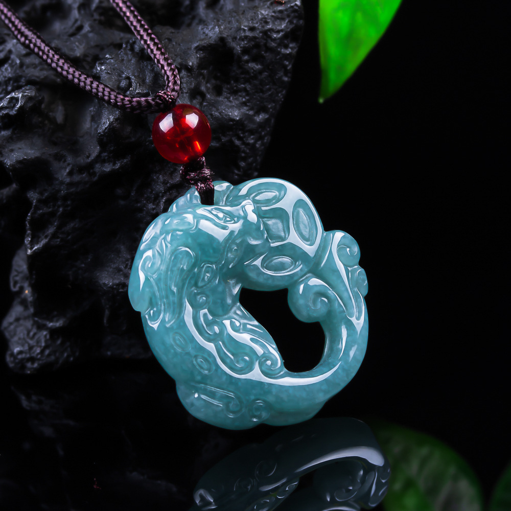 Accessories Woman - Burmese Jadeite Pixiu Pendant Real Jade