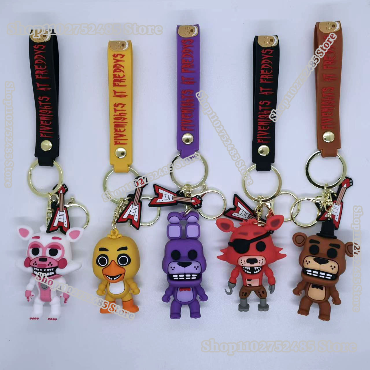 Women'S Key Accessories - 5pcs Cartoon Anime FNAF Figure Keychains