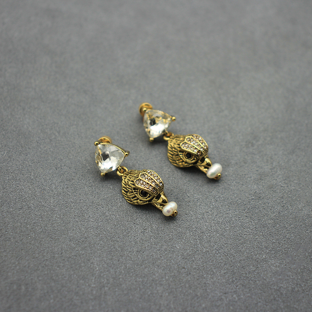 Women'S Eagles Accessories - Vintage Eagle Head Stud Earrings Freshwater