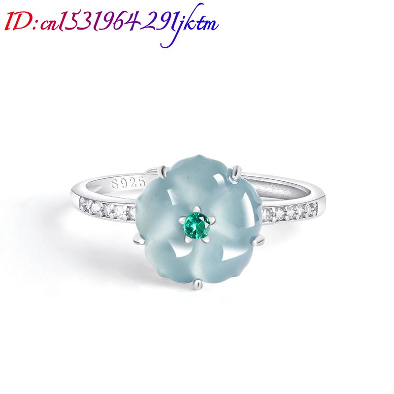 Blue Burmese Jadeite Flower Ri - огляд і ціна Accessories Woman