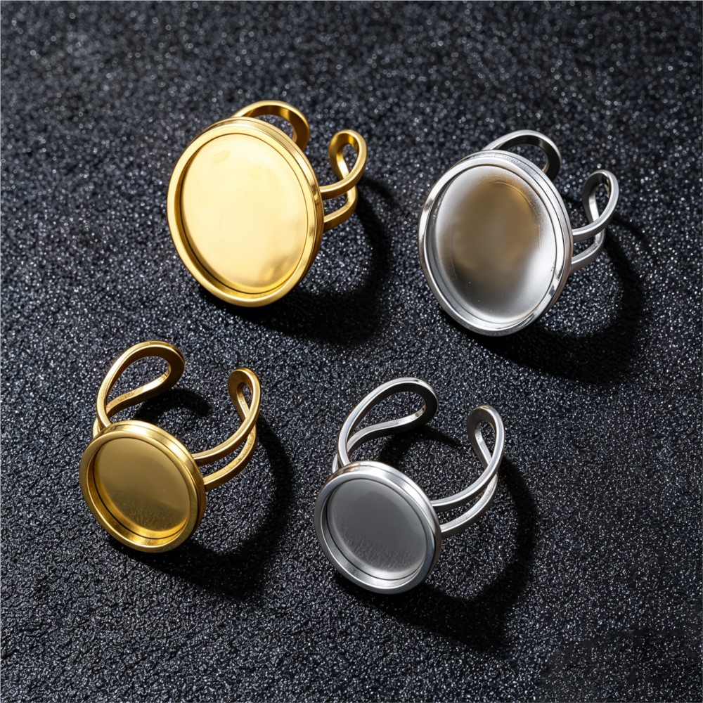 2pcs Stainless Steel Square Fl - огляд і ціна Ring Set Adjustable