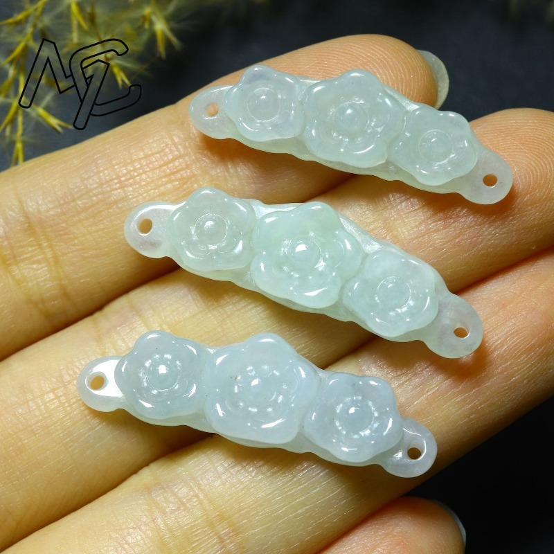 1pc Natural Jadeite Emerald Fl - огляд і ціна Accessories Woman