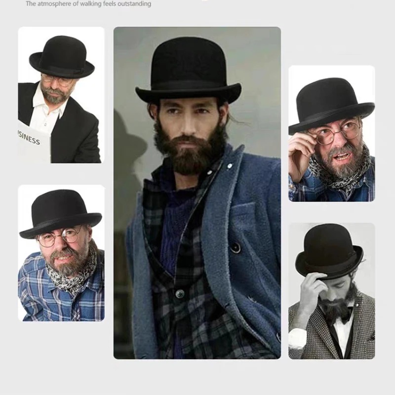100% Wool Bowler Hat for Men B - огляд і ціна Women'S Victorian Era Accessories