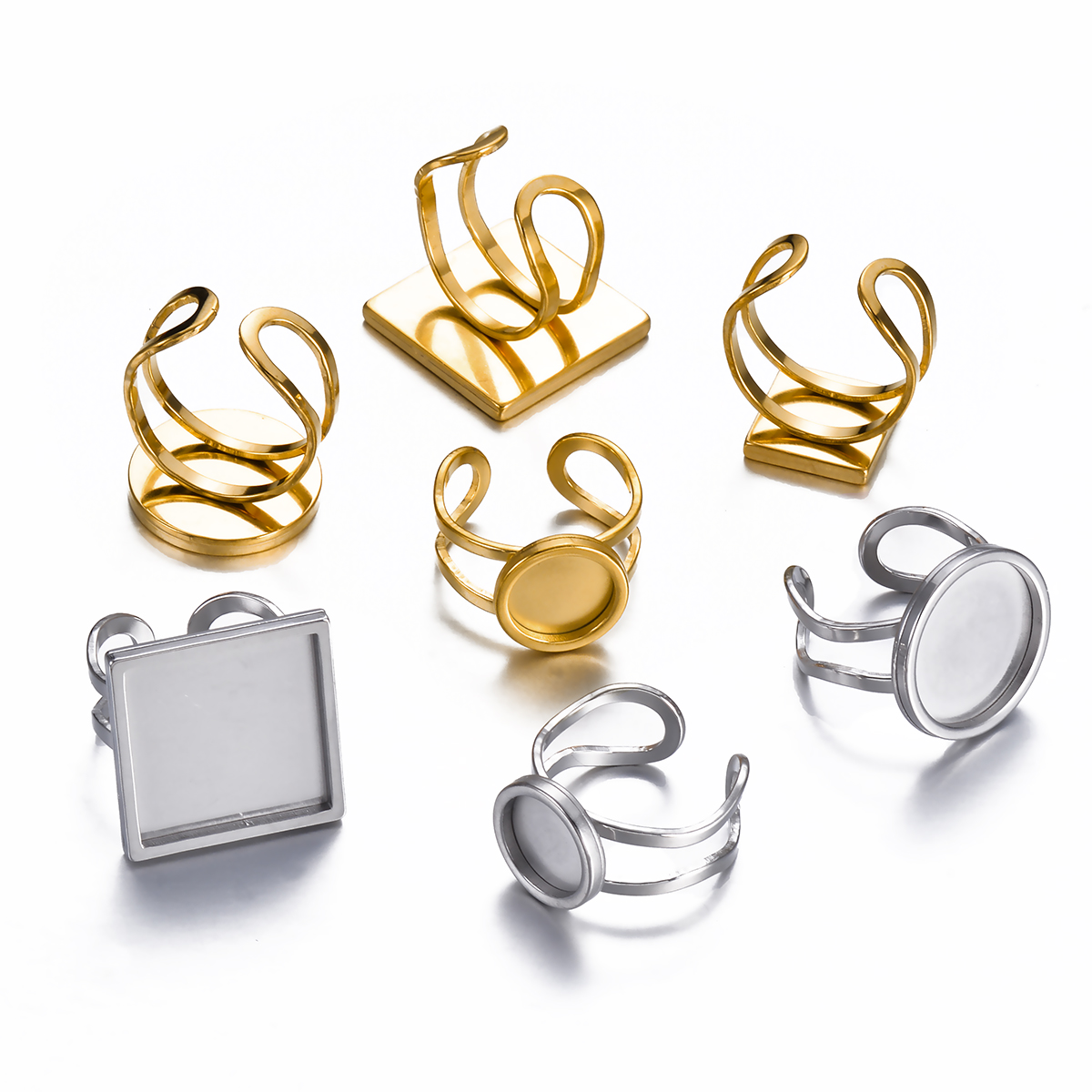 4PCS Stainless Steel Adjustabl - огляд і ціна Ring Set Adjustable