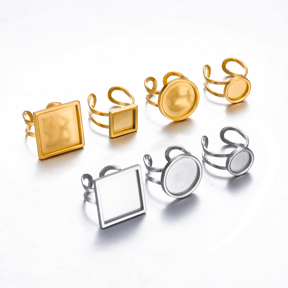 4PCS Stainless Steel Adjustabl - огляд і ціна Ring Set Adjustable