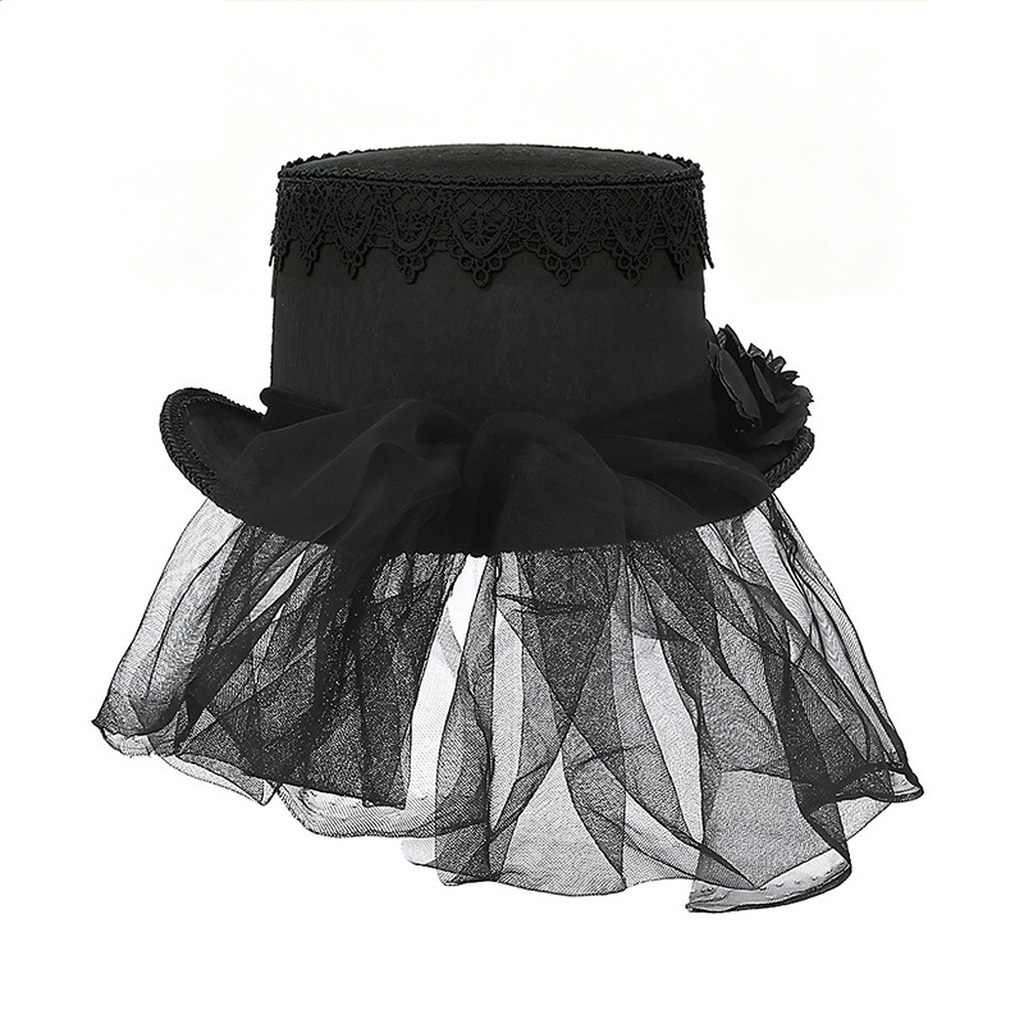 Gothic Black Lace Top Hat Vint - огляд і ціна Women'S Victorian Era Accessories