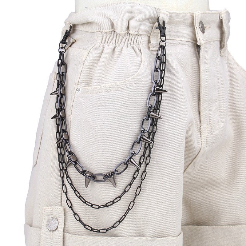 Hip Hop Punk Rock Metal Pants  - огляд і ціна Women'S Jeans Accessories