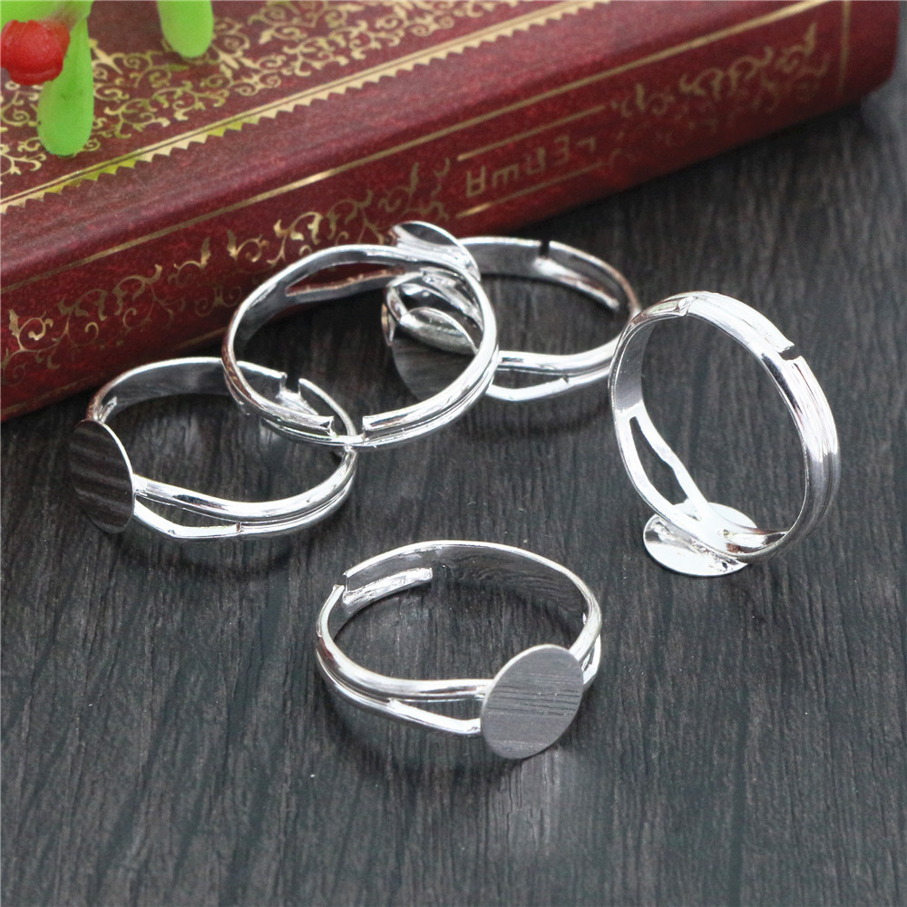 6/8/10/12mm 10pcs Silver Plate - огляд і ціна Ring Set Adjustable